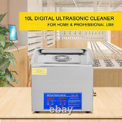 10 L Heated Ultrasonic Cleaner digital Control Stainless Steel led Display