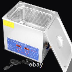 10 L Ultrasonic Cleaner Heater Heated Cleaning Machine W. Tank Glasses Jewellery