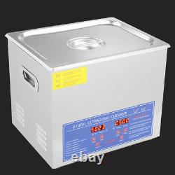 10 L Ultrasonic Cleaner Heater Heated Cleaning Machine W. Tank Glasses Jewellery