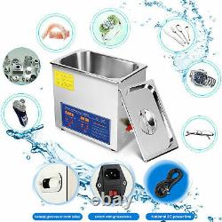 10 L Ultrasonic Cleaner Heater Heated Cleaning Machine W. Tank Glasses Jewellery