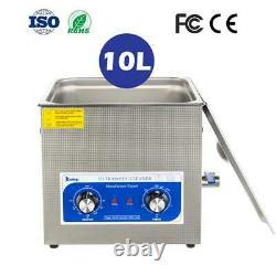 10L Commercial Ultrasonic Cleaner Industry Heated withTimer Jewelry Ring Glasses