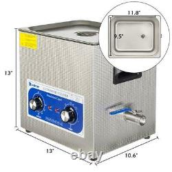 10L Commercial Ultrasonic Cleaner Industry Heated withTimer Jewelry Ring Glasses