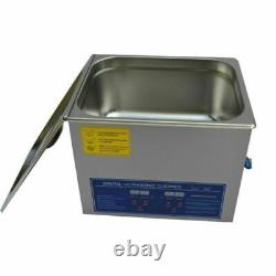 10L Dental Digital LCD Ultrasonic Cleaner Cleaning Stainless Steel Lab Home US