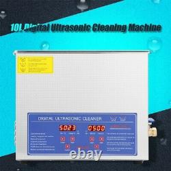 10L Digital Cleaning Machine Ultrasonic Cleaner Bath Tank Timer Heated Machine