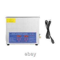 10L Digital Cleaning Machine Ultrasonic Cleaner Bath Tank Timer Heated Machine