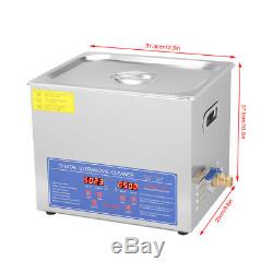 10L Digital Cleaning Machine Ultrasonic Heated Cleaner Bath Tank Timer Industry