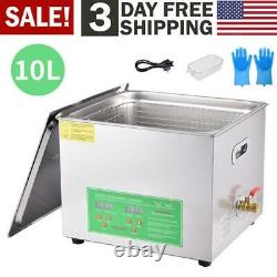 10L Digital Ultrasonic Cleaner Machine withTimer Heated Cleaning USA Professional