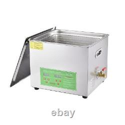 10L Digital Ultrasonic Cleaner Timer Heat Ultra Sonic Cleaning Stainless Tank US