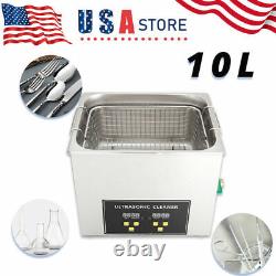 10L Liter Stainless Steel Ultrasonic Cleaner Heated Machine Heater withTimer