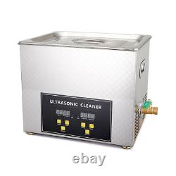 10L Liter Stainless Steel Ultrasonic Cleaner Heated Machine Heater withTimer USA
