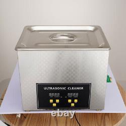 10L New Stainless Steel Ultrasonic Cleaner Machine With Timer Heated Cleaning US