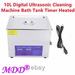 10L Professional Digital Ultrasonic Cleaner Machine Bath Tank With Timer Heated