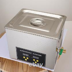 10L Professional Digital Ultrasonic Cleaner Machine with Timer Heated Cleaning U