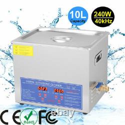 10L Stainless Steel Industry Commercial Heated Ultrasonic Cleaner Heater withTimer