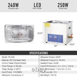 10L Ultrasonic Cleaner Cleaning Equipment Liter Industry Heated With Timer