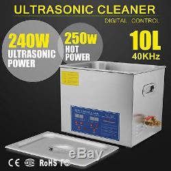 10L Ultrasonic Cleaner Cleaning Equipment Liter Industry Heated With Timer Heater