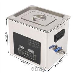 10L Ultrasonic Cleaner Dental Lab Instruments Cleaning Machine with Heater Timer