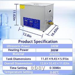 10L Ultrasonic Cleaner Heater with Timer Ultrasonic Cleaning Machine