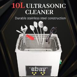 10L Ultrasonic Cleaner Jewerly Cleaning Equipment Industry Heated with Timer USA