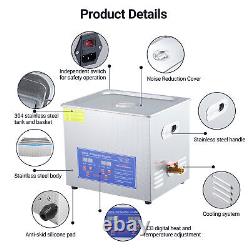 10L Ultrasonic Cleaner with Timer Heating Machine 40kHz Digital Sonic Cleaner