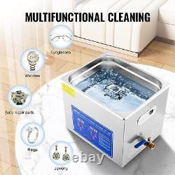 10L Ultrasonic Jewelry Cleaner (Heated & Timer) Professional Machine Dentures