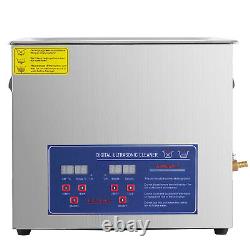 110V 10L Ultrasonic Cleaner Stainless Steel Industry Heated Heater withTimer Power