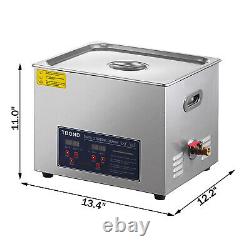 15L Commercial Ultrasonic Cleaner Industry Heated withTimer Jewelry Ring Glasses