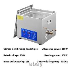 15L Heated Digital Ultrasonic Cleaner (US Standard 110V)