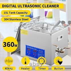 15L Heated Digital Ultrasonic Cleaner (US Standard 110V)