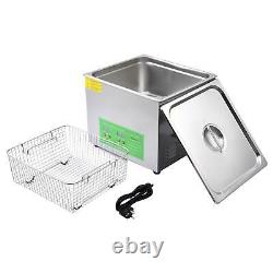 15L Liter Industry Ultrasonic Cleaner Heated Heater WithTimer Stainless Steel US