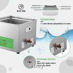 15L Liter Industry Ultrasonic Cleaner Heated Heater WithTimer Stainless Steel US