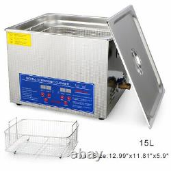 15L Professional Digital Ultrasonic Cleaner Machine With Timer Heated Cleaning