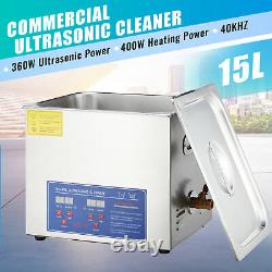 15L Professional Digital Ultrasonic Cleaner Machine with Timer Heated Cleaning