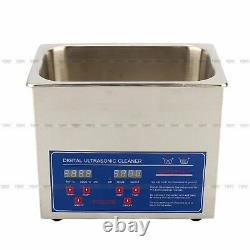 15L Stainless Steel Digital Industrial Heated Ultrasonic Cleaner Tank withTimer US