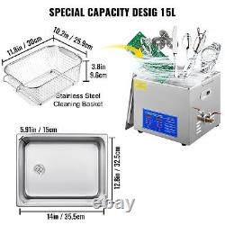 15L Stainless Ultrasonic Cleaner Cleaning Equipment Industry Heated with Timer