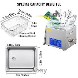 15L Ultrasonic Cleaner with Timer Heating Machine Digital Sonic Cleaner