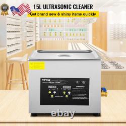 15L Upgraded Ultrasonic Cleaner 600W Heater 360W Ultrasonic Professional Digital