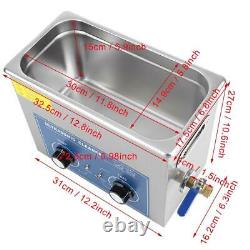1PCS Stainless Steel Ultrasonic Cleaner Heated Cleaning Tank Machine With Basket