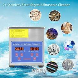 2/3L Stainless Steel Industry Ultrasonic Cleaner Heated Heater with Digital Timer