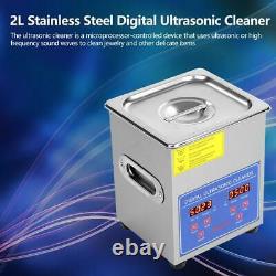 2/3L Stainless Steel Industry Ultrasonic Cleaner Heated Heater with Digital Timer