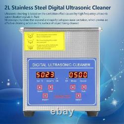 2/3L Stainless Steel Industry Ultrasonic Cleaner Heated Heater with Digital Timer