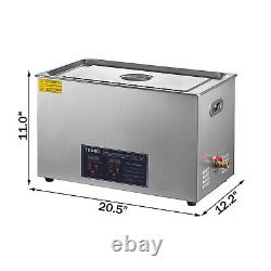 20L Stainless Steel Ultrasonic Cleaner Digital Timer & Heater Safely Removes Oil