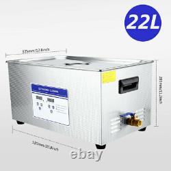 22L Disinfector Ultrasonic Cleaner Stainless Steel Industry Heated Heater +Timer