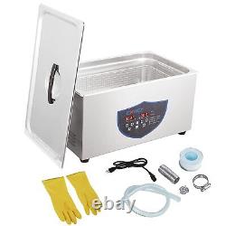 22L Ultrasonic Cleaner Dual Ultrasonic Power Heated withTimer Jewelry Ring Glasses
