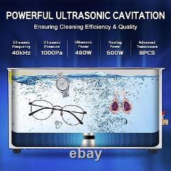 22L Ultrasonic Cleaner Machine Heated Timer 220W for Jewelry Tool Watch Glasses