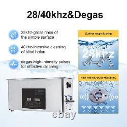 22L Ultrasonic Cleaner Stainless Steel Industry Heated Heater Dual Frequency