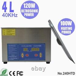 240HTD 4L Digital Heated Portable Ultrasonic Cleaner Jewelry Or Dental Lab