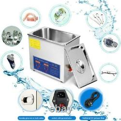 2L Dental Digital LCD Ultrasonic Cleaner Cleaning Stainless Steel Home Lab CE US