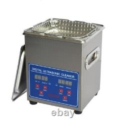 2L Stainless Steel Ultrasonic Cleaner Portable Washing Machine with Basket