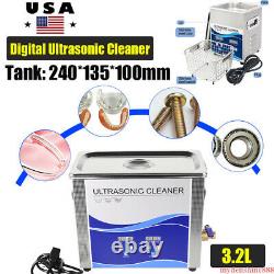 3.2L Digital Ultrasonic Cleaner Jewelry Cleaning Stainless Steel Machine Heating